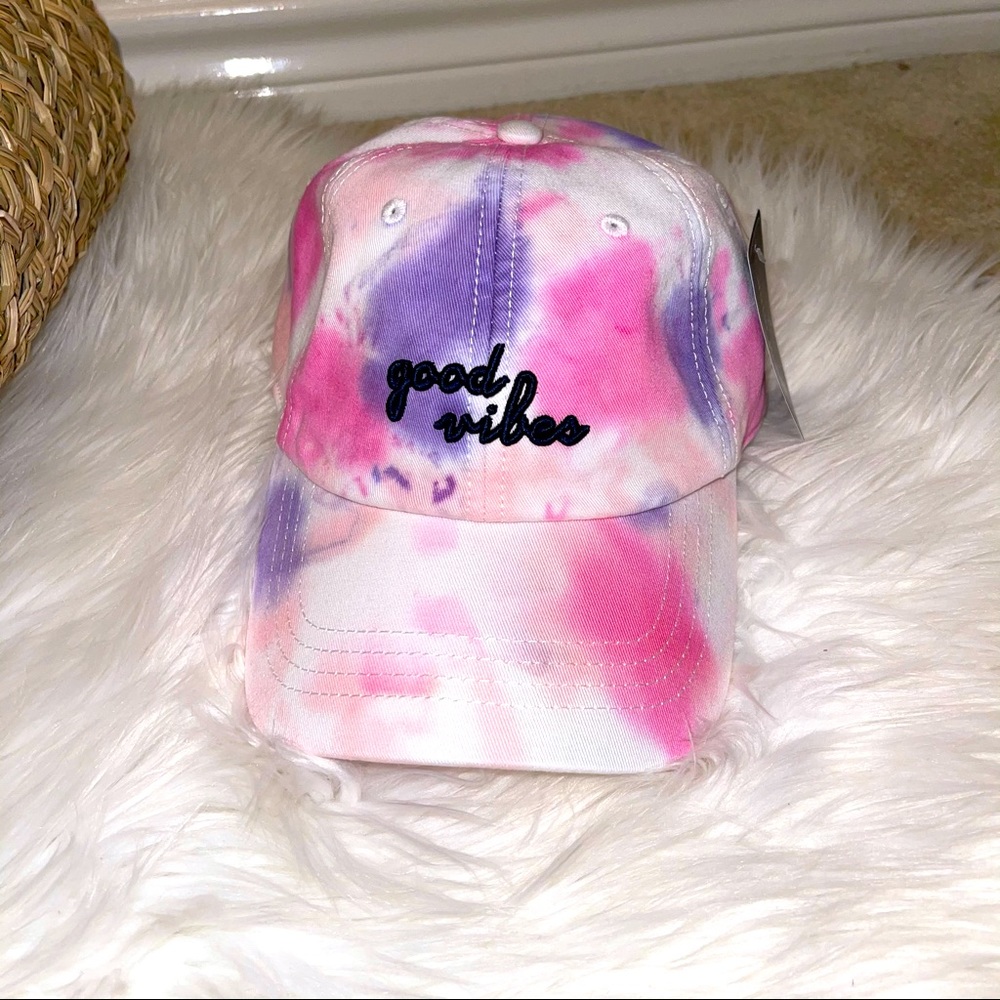 State of Mine Pink Purple Tie Dye Good Vibes Cap